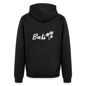 Bali - Unisex Premium Organic Zip Hoodie - black - Back - Nico (187cm)