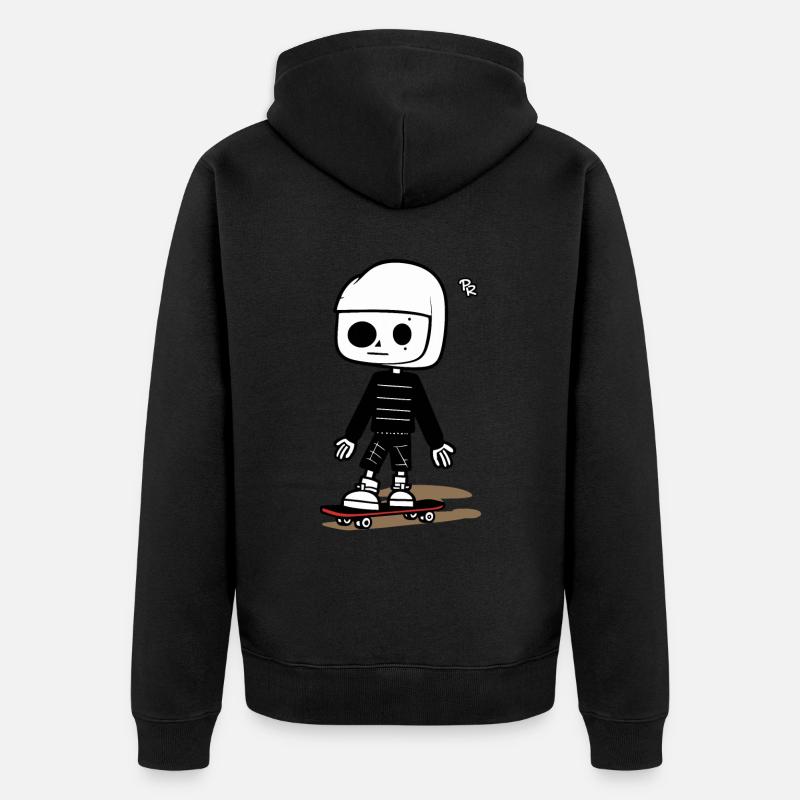 Jeune skateur faisant du skateboard - Veste à capuche bio Premium Unisexe - noir
