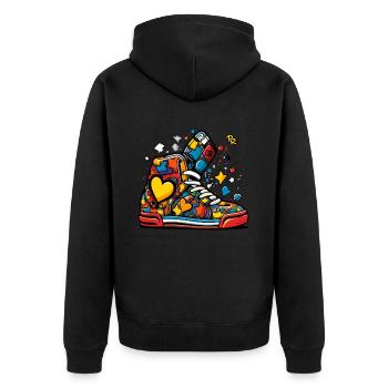 Cartoon Graffiti Love Baskets - Veste à capuche bio Premium Unisexe - noir - Dos - Nico (187cm)