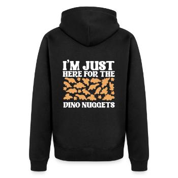 Nuggets de poulet Dino Amateurs de nuggets de dinosaures - Veste à capuche bio Premium Unisexe - noir - Dos - Nico (187cm)