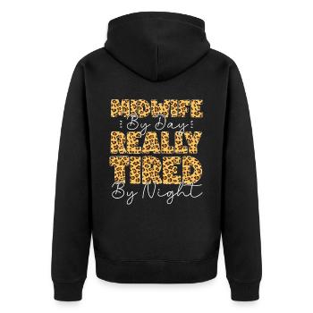 Nurse Midwife Birth Worker Midwife - Unisex Premium Organic Zip Hoodie - black - Back - Nico (187cm)