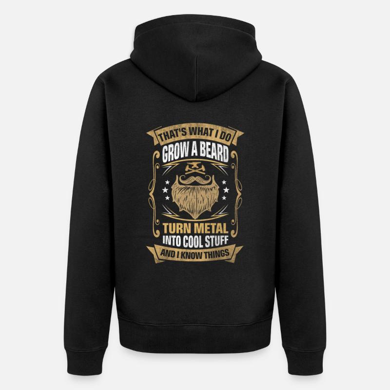 Metal Into Cool Things Blacksmith - Unisex Premium Bio Zip Hoodie - Schwarz