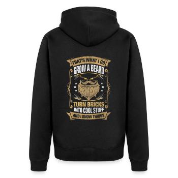 Bricks Into Cool Things Bricklayer - Unisex Premium Organic Zip Hoodie - black - Back - Nico (187cm)