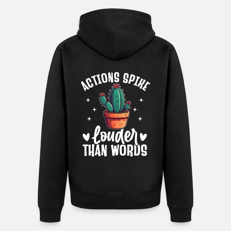 Drôle de cactus succulent - Veste à capuche bio Premium Unisexe - noir