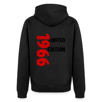 1966 Limited Edition Birthday Gift Wife Husband - Unisex Premium Organic Zip Hoodie - black - Back - Nico (187cm)