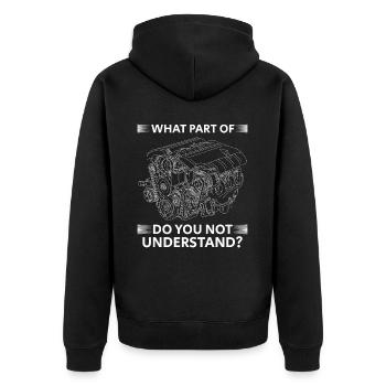 What an.. Don't you understand? Humorous wisdom - Unisex Premium Organic Zip Hoodie - black - Back - Nico (187cm)