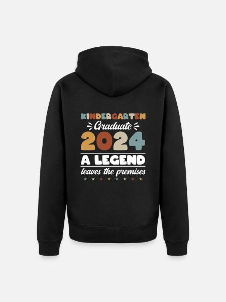 Proud Kindergarten Graduate 2024 - Unisex Premium Organic Zip Hoodie - black
