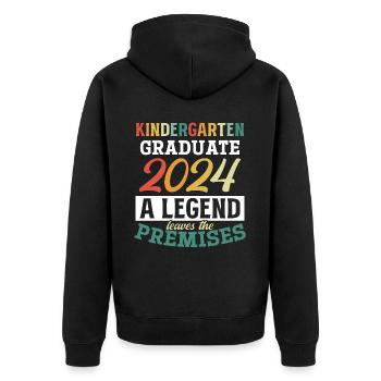 Stolzer Kindergartenabgänger 2024 - Unisex Premium Bio Zip Hoodie - Schwarz - Hinten - Nico (187cm)