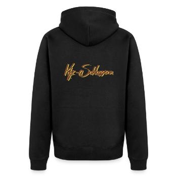 Kfz-Mechaniker Abschluss-Geschenk Kfz-Schlosserin - Unisex Premium Bio Zip Hoodie - Schwarz - Hinten - Nico (187cm)