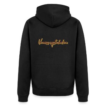 Vermesser Abschluss-Geschenk - Unisex Premium Bio Zip Hoodie - Schwarz - Hinten - Nico (187cm)
