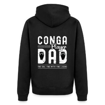 Papa joueur de conga L’idole Le mythe Le tambour de conga - Veste à capuche bio Premium Unisexe - noir - Dos - Nico (187cm)