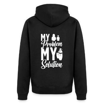 Conga Player My Problem My Pictogram Mom Congas - Unisex Premium Bio Zip Hoodie - Schwarz - Hinten - Nico (187cm)
