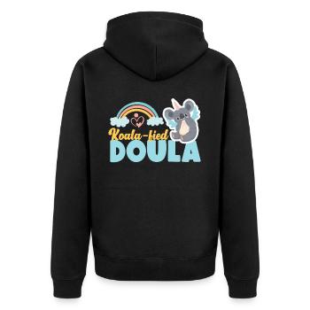 Doula accoucheuse Koala - Veste à capuche bio Premium Unisexe - noir - Dos - Nico (187cm)