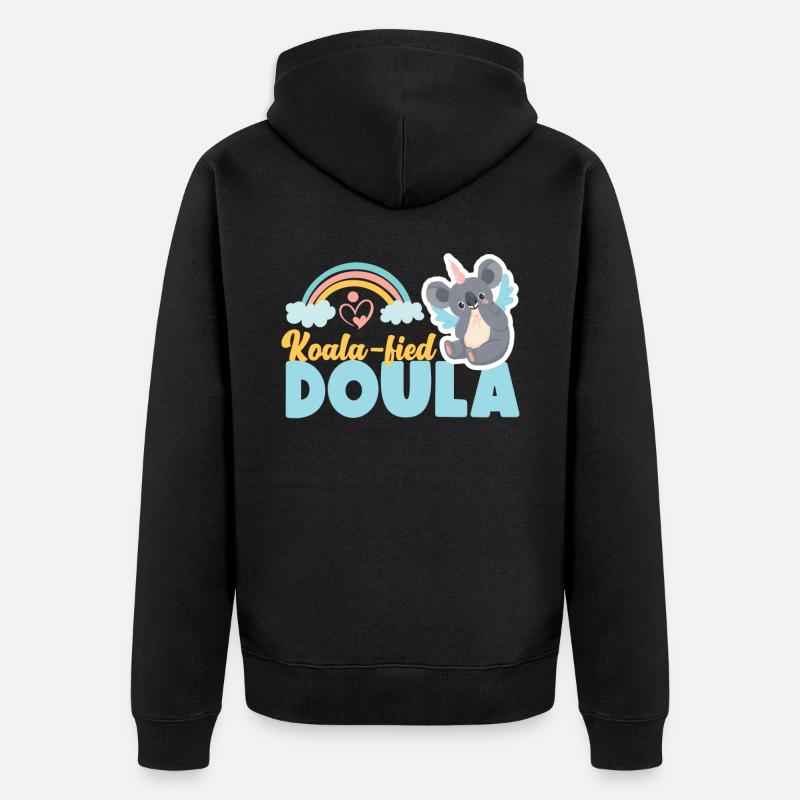 Doula accoucheuse Koala - Veste à capuche bio Premium Unisexe - noir