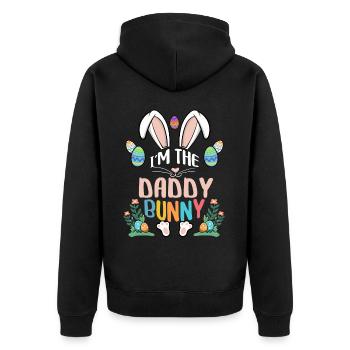Je suis le papa lapin - Veste à capuche bio Premium Unisexe - noir - Dos - Nico (187cm)