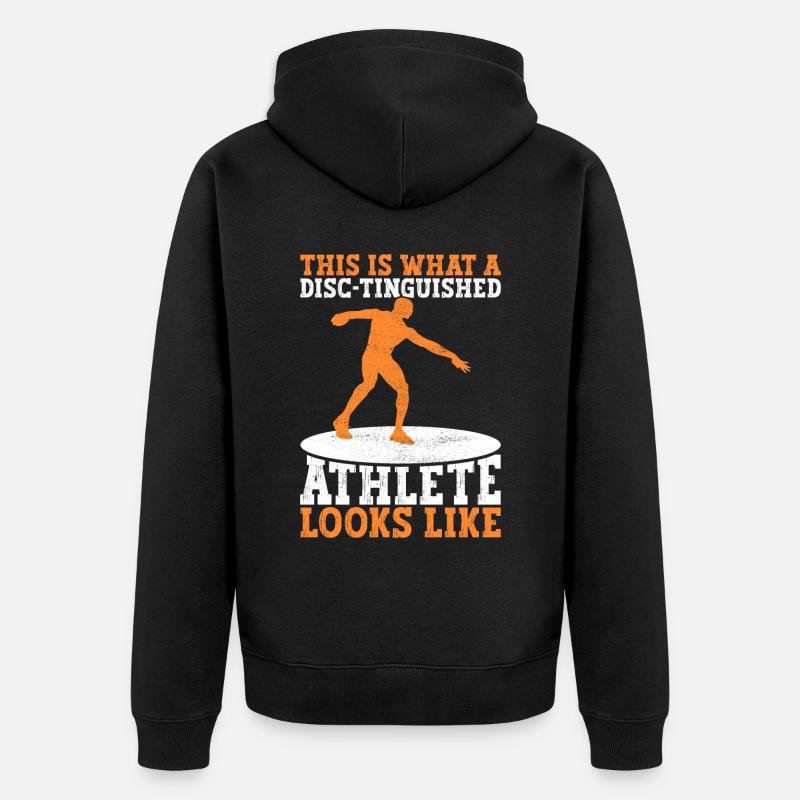 Discus thrower discus throw - Unisex Premium Organic Zip Hoodie - black