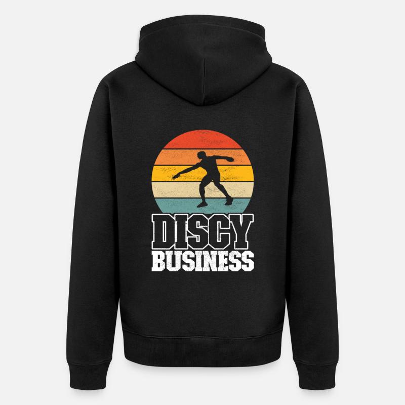 Diskuswerfer Diskuswurf - Unisex Premium Bio Zip Hoodie - Schwarz