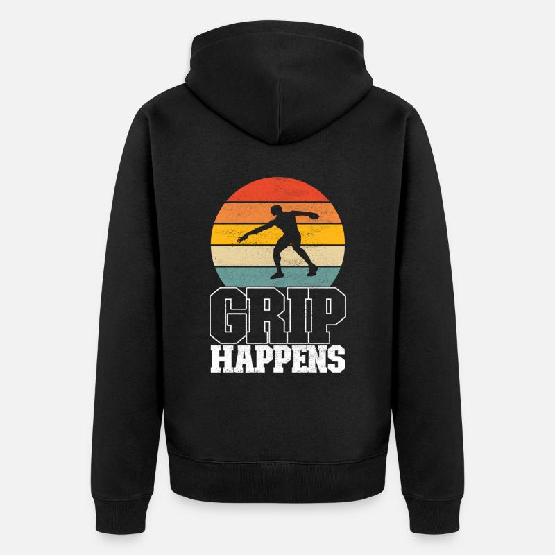 Discus thrower discus throw - Unisex Premium Organic Zip Hoodie - black
