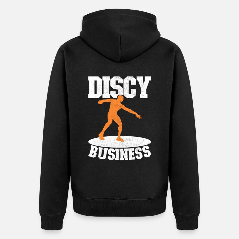 Diskuswerfer Diskuswurf - Unisex Premium Bio Zip Hoodie - Schwarz