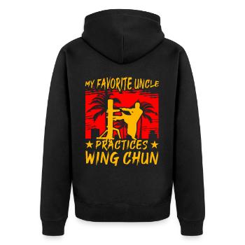 Mon oncle préféré pratique le Wing Chun - Veste à capuche bio Premium Unisexe - noir - Dos - Nico (187cm)