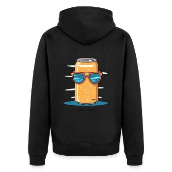 A cool can of soda with sunglasses - Unisex Premium Organic Zip Hoodie - black - Back - Nico (187cm)