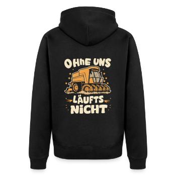 Ohne uns läuft nichts Protest Großdemo Demo Streik - Unisex Premium Bio Zip Hoodie - Schwarz - Hinten - Nico (187cm)