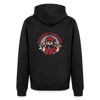 Axepert Thrower Axe Throwing Game Competition Axe - Unisex Premium Organic Zip Hoodie - black - Back - Nico (187cm)