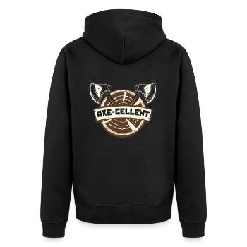 Axe Cellent Axe Throwing Competition Game Axe - Unisex Premium Organic Zip Hoodie - black - Back - Nico (187cm)