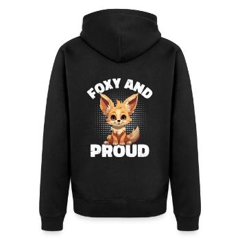 Fennec Fox Enthousiaste Regardant La Faune Mignon - Veste à capuche bio Premium Unisexe - noir - Dos - Nico (187cm)