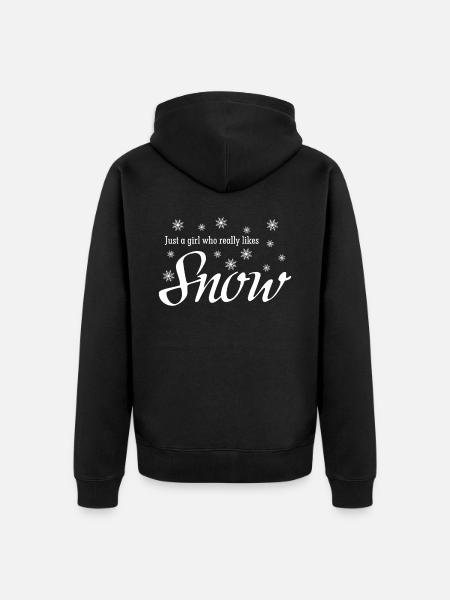 Snow Winter Snowflake Snowflakes - Unisex Premium Organic Zip Hoodie - black
