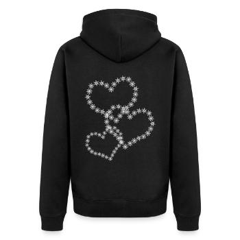 Coeurs de neige Flocon de neige Flocons de neige - Veste à capuche bio Premium Unisexe - noir - Dos - Nico (187cm)