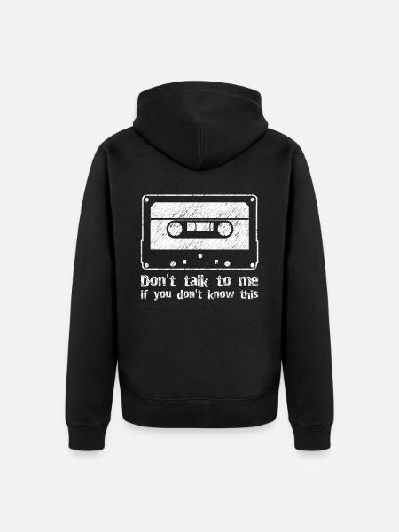 Cassettes 80s 90s Mixtape Cassette - Unisex Premium Organic Zip Hoodie - black