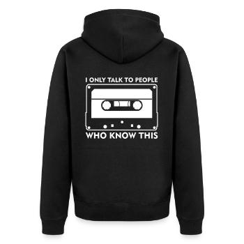 Cassette des années 80 Cassettes des années 90 - Veste à capuche bio Premium Unisexe - noir - Dos - Nico (187cm)