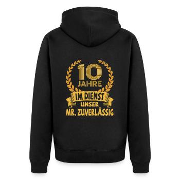 Cadeau d’anniversaire de l’entreprise d’anniversaire de 10 ans de service - Veste à capuche bio Premium Unisexe - noir - Dos - Nico (187cm)