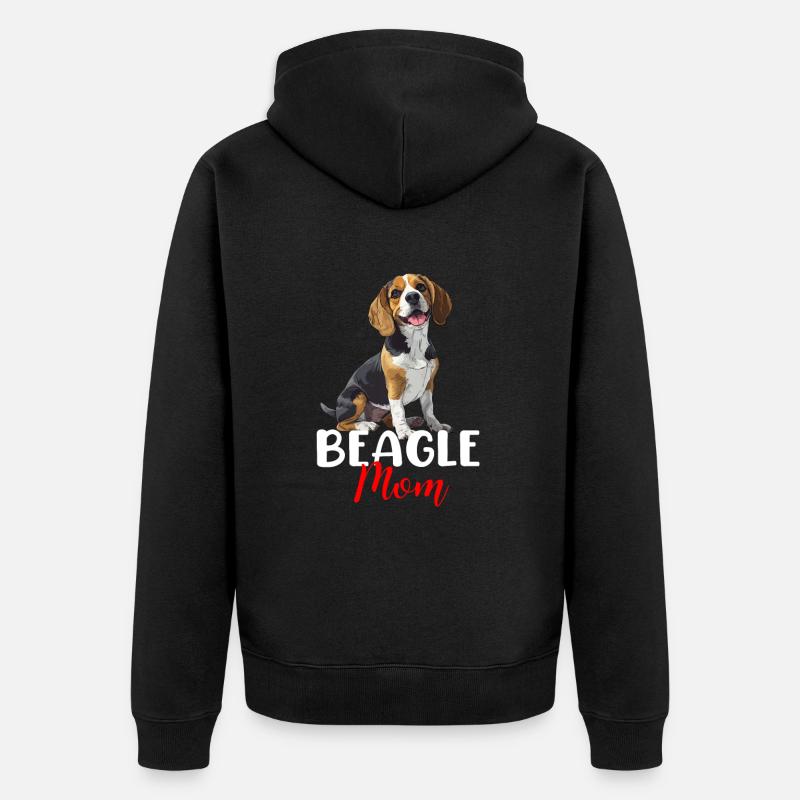 beagle mom beagle - Unisex Premium Bio Zip Hoodie - Schwarz
