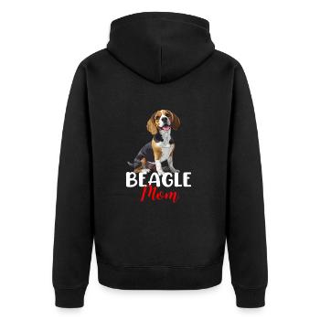 beagle mom beagle - Unisex Premium Organic Zip Hoodie - black - Back - Nico (187cm)