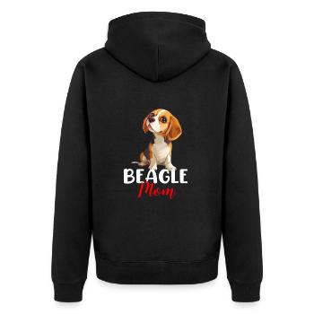 beagle mom beagle - Unisex Premium Organic Zip Hoodie - black - Back - Nico (187cm)