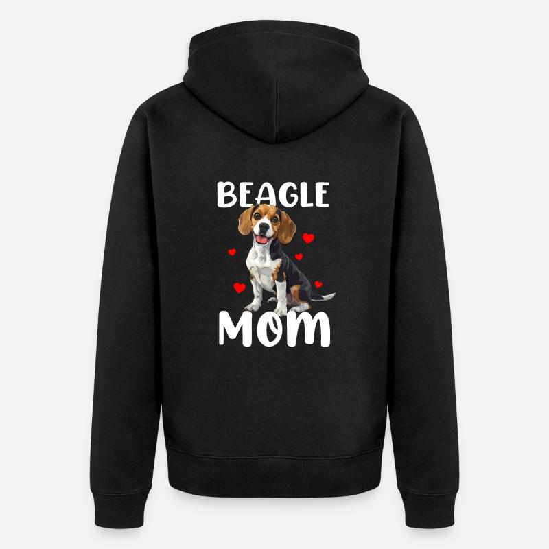 beagle mom beagle - Unisex Premium Bio Zip Hoodie - Schwarz