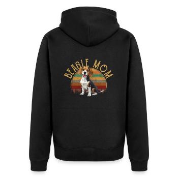 beagle mom beagle - Unisex Premium Organic Zip Hoodie - black - Back - Nico (187cm)