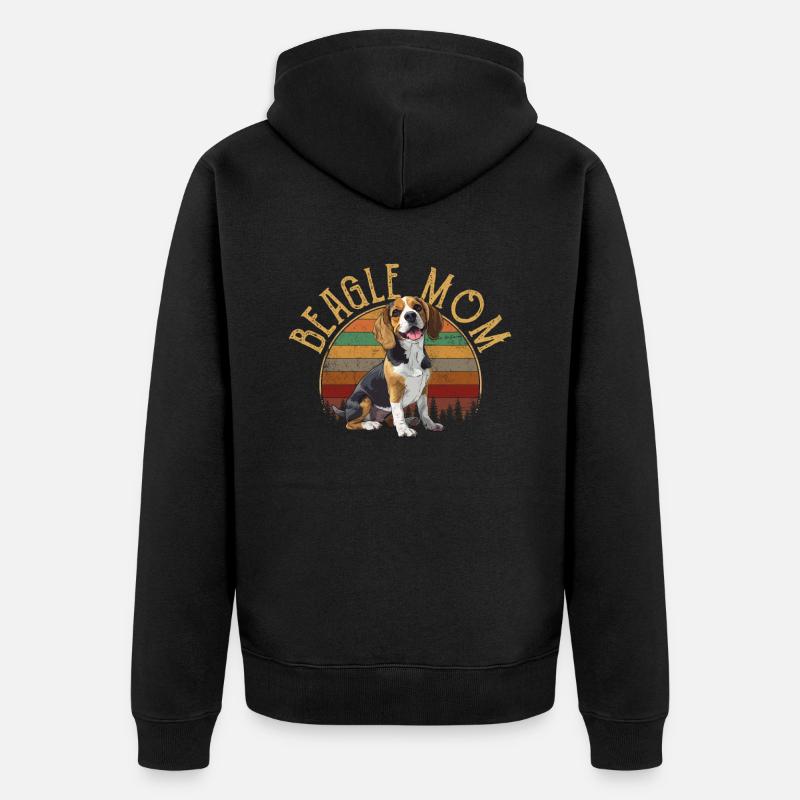 beagle maman beagle - Veste à capuche bio Premium Unisexe - noir