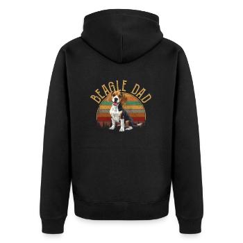 beagle dad beagle - Unisex Premium Organic Zip Hoodie - black - Back - Nico (187cm)