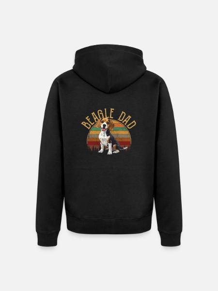 beagle dad beagle - Unisex Premium Organic Zip Hoodie - black