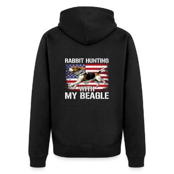 Chasse au lapin Beagle, Beagle - Veste à capuche bio Premium Unisexe - noir - Dos - Nico (187cm)