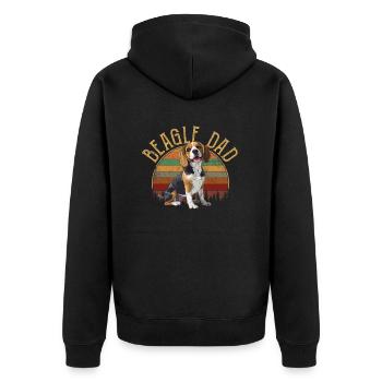 beagle dad beagle - Unisex Premium Organic Zip Hoodie - black - Back - Nico (187cm)