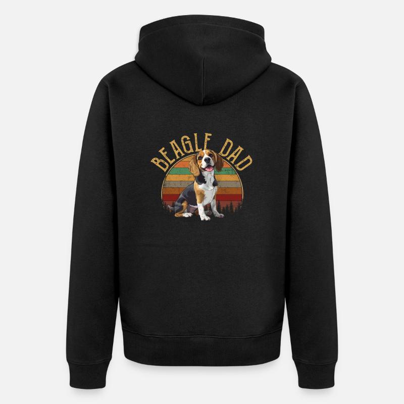 beagle dad beagle - Unisex Premium Bio Zip Hoodie - Schwarz