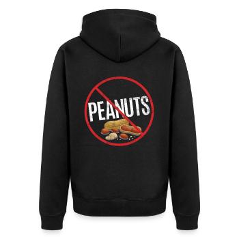 No Peanut Allergy Awareness Warning Allergic - Unisex Premium Organic Zip Hoodie - black - Back - Nico (187cm)