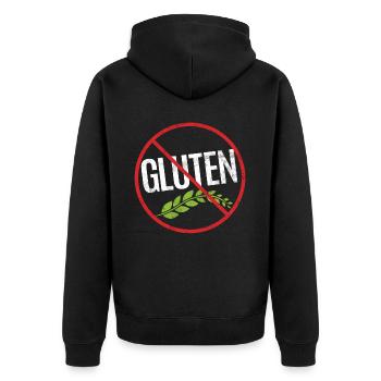 Pas de mise en garde contre les allergies au gluten Allergique - Veste à capuche bio Premium Unisexe - noir - Dos - Nico (187cm)