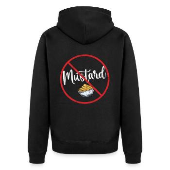No Mustard Allergy Awareness Warning Allergic - Unisex Premium Organic Zip Hoodie - black - Back - Nico (187cm)