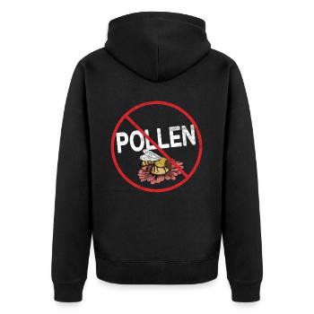 No Pollen Allergy Awareness Warning Allergic - Unisex Premium Bio Zip Hoodie - Schwarz - Hinten - Nico (187cm)