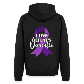 Fight Dementia Alzheimer's Awareness Positive Affi - Unisex Premium Bio Zip Hoodie - Schwarz - Hinten - Nico (187cm)